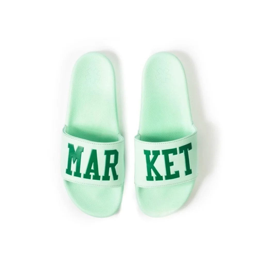 MARKET Standard Pool Lounge Casual Slide in Sage Mint Green Logo Men's Size 11